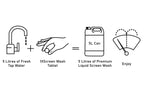 image of water tap, screen wash tablet and 5l screen wash bottle